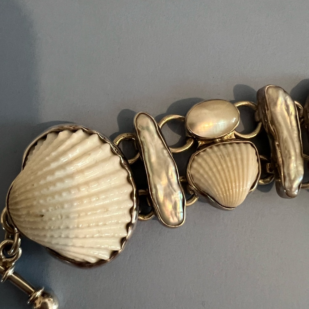 Charles Albert .950 Sterling Silver Shell Bracelet - Picture 2 of 8